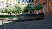 render di progetto, dehor per P.zza Fontane Marose, genova, ©  Carlo Bagliani